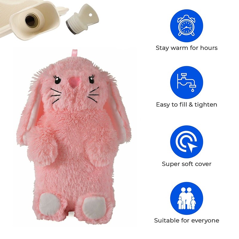 Hot Water Bag Factory - Winter 1000ml Plush Rabbit Cover Coffee Cup