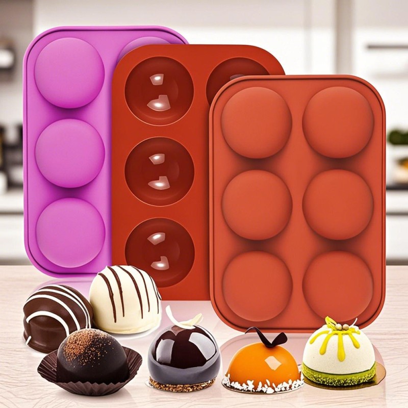 Cake Silicone Mold Manufacturer - Baking DIY 6 Semi Round Chocolate