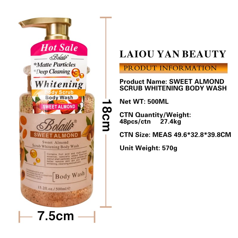Body Wash Factory - 500ml Sweet Almond Exfoliating Moisturizing