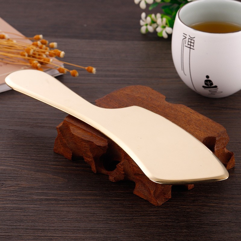 Copper Scraping Plate Factory - Knife Shaped Gua Sha Massage Tool Logo Printing