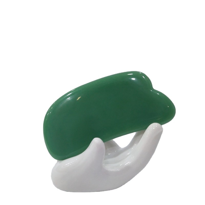 Jade Roller Set Supplier - Hot Sale Green Natural Jade Gua Sha Facial Massager