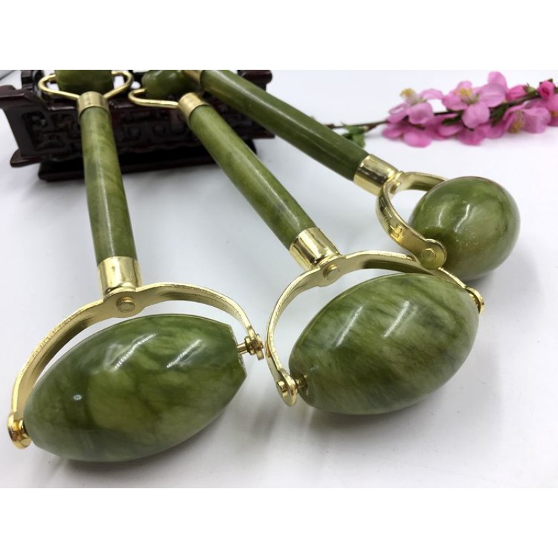 Jade Roller Set Factory - Xiuyu Green Jade Roller Gua Sha Beauty Set