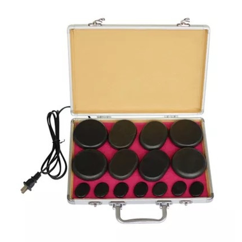 Hot Stone Massage Set Factory - 16Pcs Nature Basalt Spa Massage Stone Set