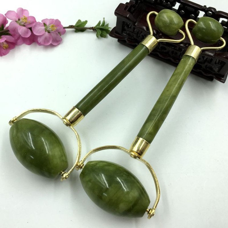 Jade Roller Set Factory - Xiuyu Green Jade Roller Gua Sha Beauty Set