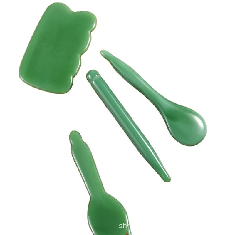 Jade Roller Set Supplier - Hot Sale Green Natural Jade Gua Sha Facial Massager