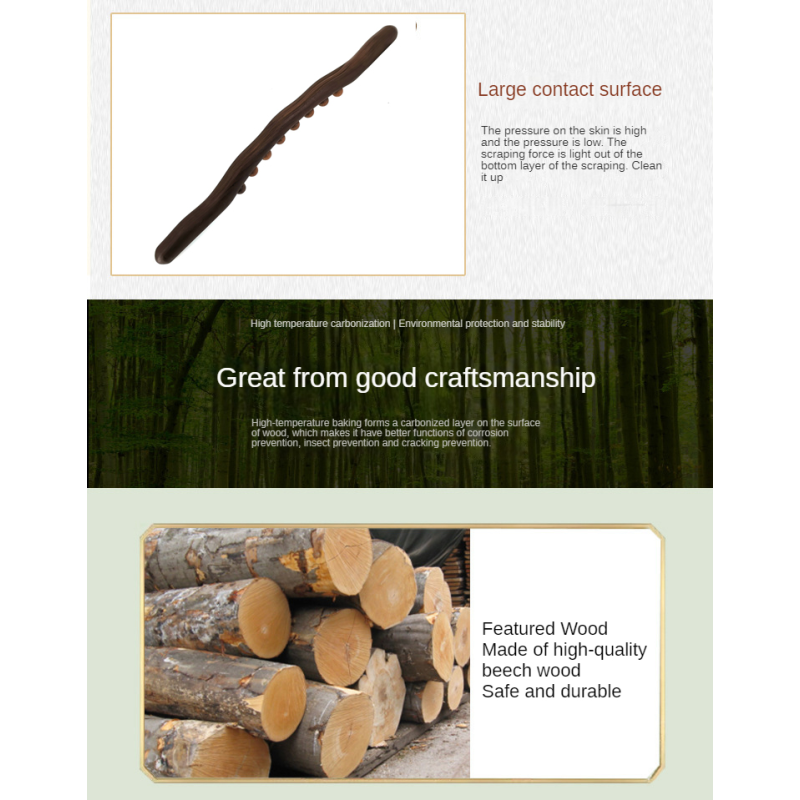 Wood Gua Sha Tool Factory - Efficient Full Body Massage Stick Deep Scraping