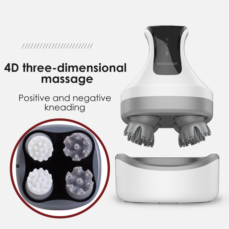 Electric Scalp Massager Factory - Waterproof Magnetic 4D Kneading