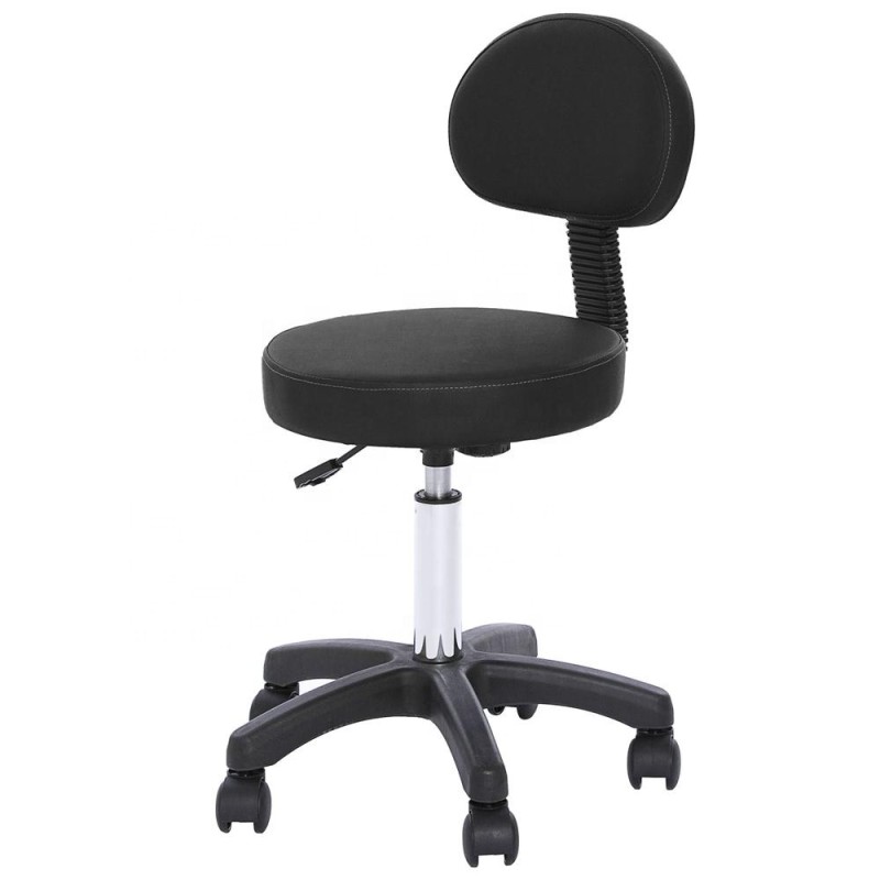 Massage Stool Supplier - Round Rolling Chair with Back Support