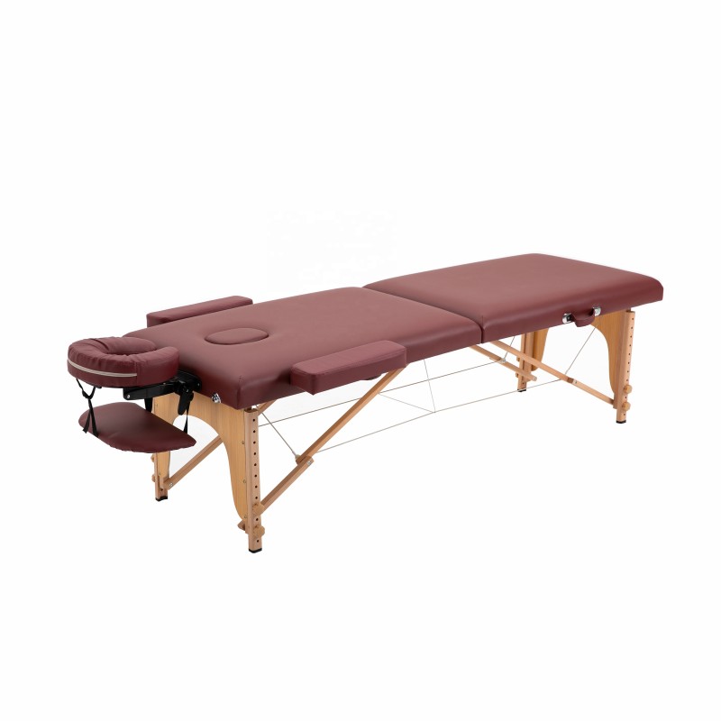 Portable Massage Table Factory - Wood 2-section Body Bed with Face Plug