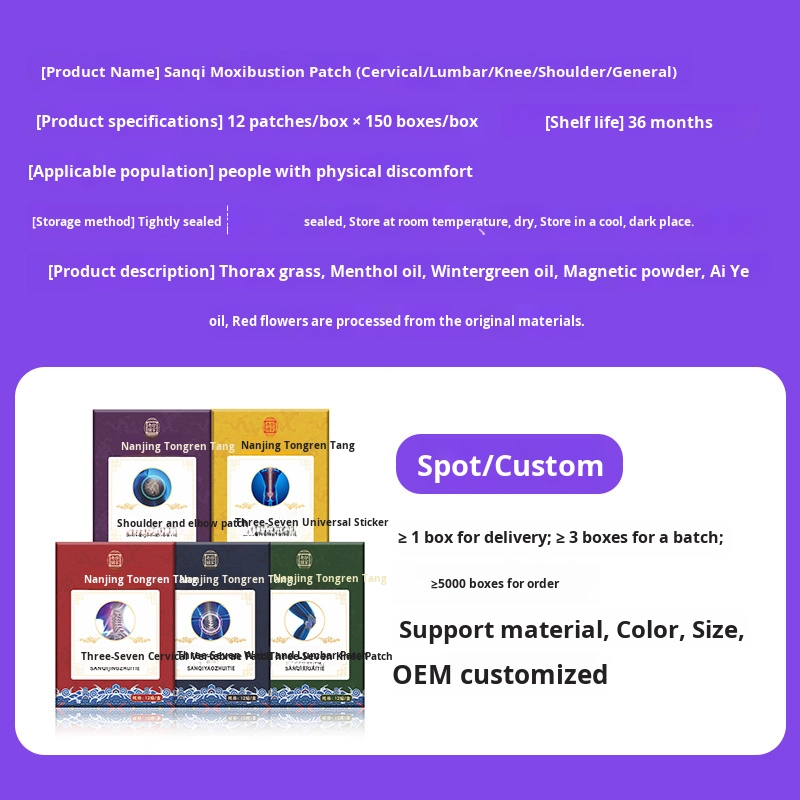 Panax Notoginseng Patches Manufacturer - Nanjing Tongrentang Household Ginger Moxibustion Lumbar