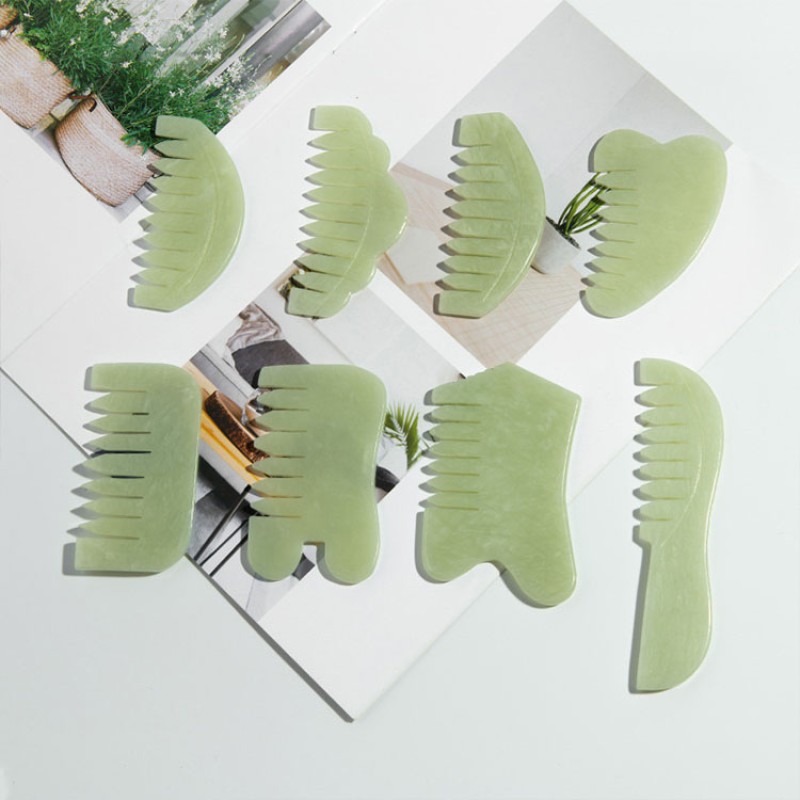 Jade Hair Comb Manufacturer - Scalp Gua Sha Massage Tool