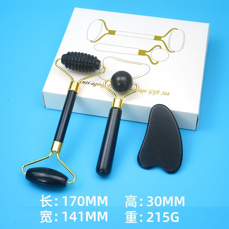 Jade Roller Set Supplier - 3pcs/set Anti Aging Facial