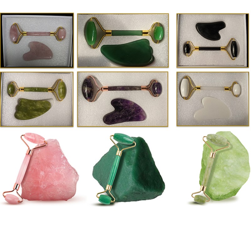 Jade Roller Set Factory - Natural Gua Sha Facial Massager