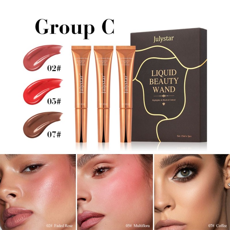 Liquid Blush Supplier - 3 PCs Pack Contour Highlighter Set