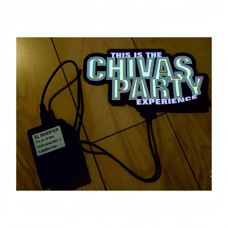 EL Flash T-SHIRT Supplier - Flexible EL Sheet 4 AAA Batteries Inverter CHIVAS