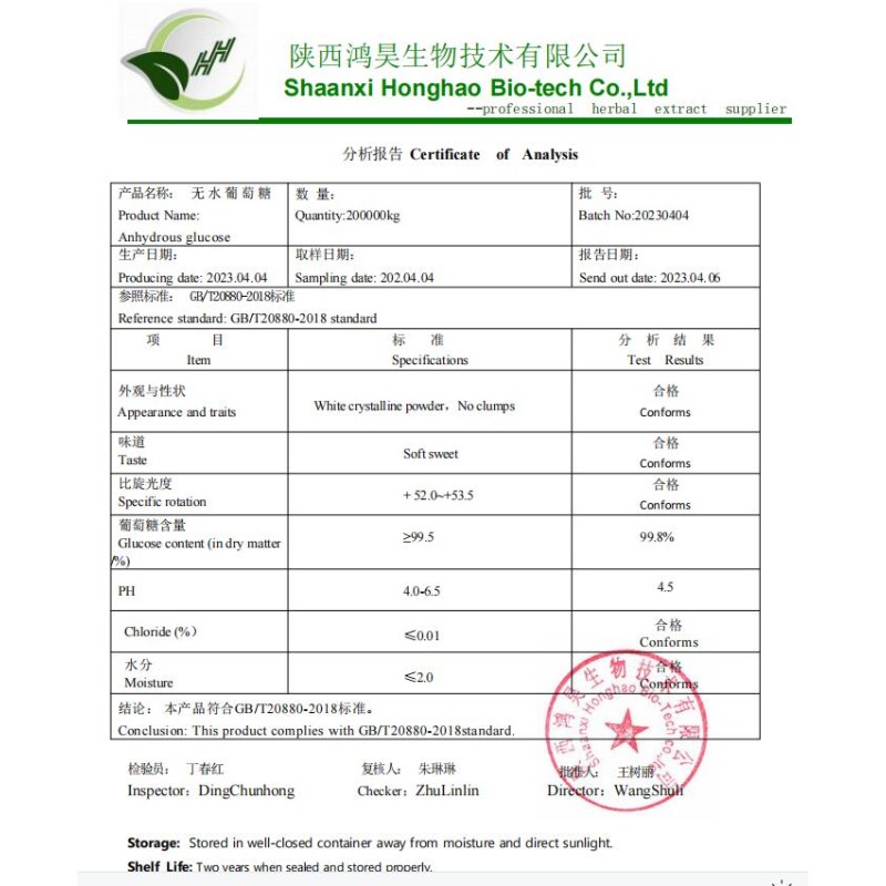 Factory Highquality Glucose Anhydrous 99% Anhydrous Glucose