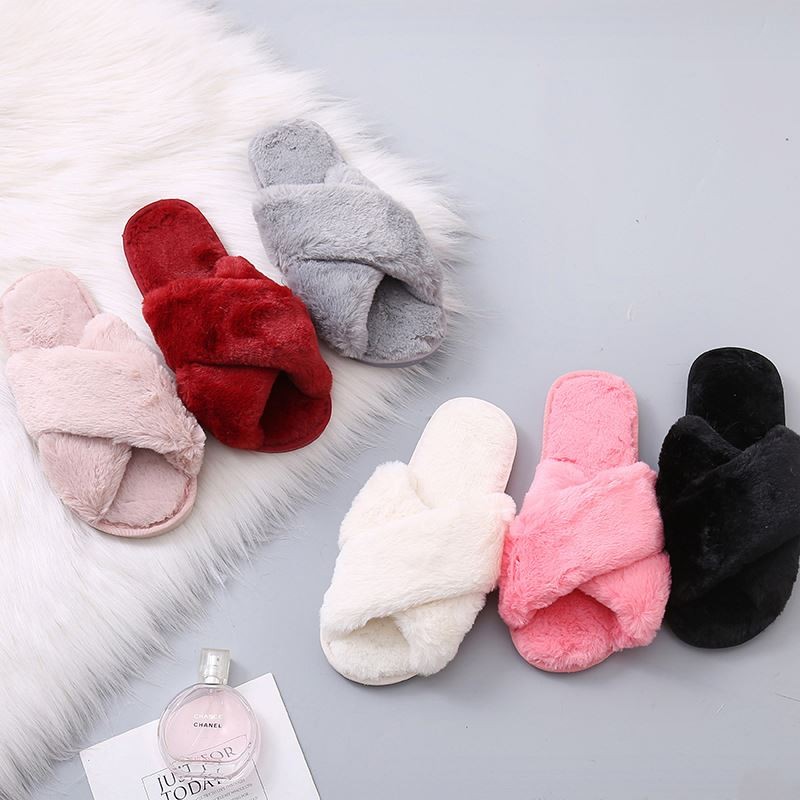 Slippers Manufacturer - Winter Home Shoes Ladies Soft Plush Furry