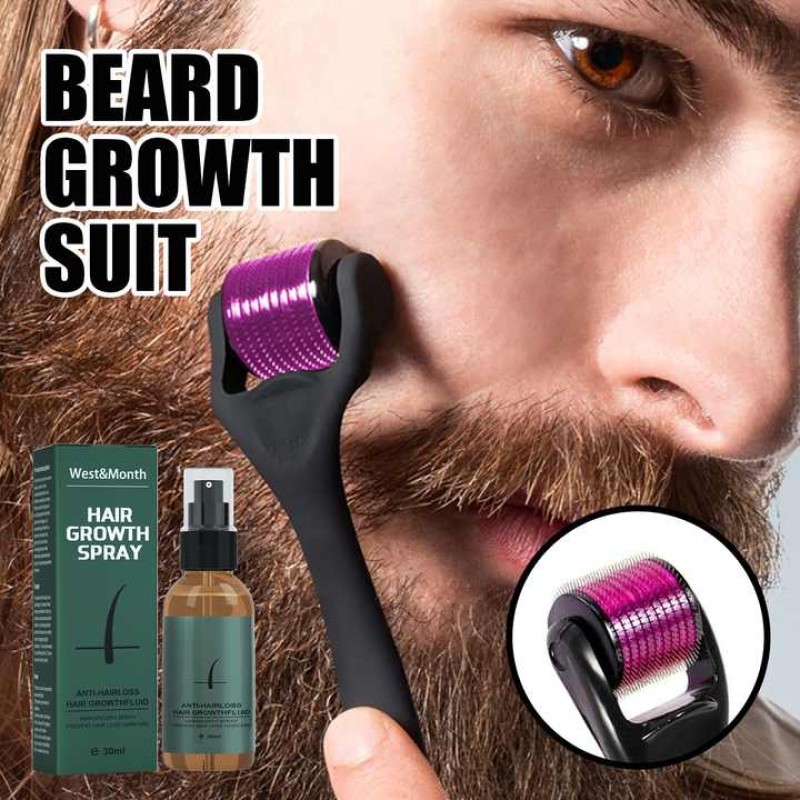 Beard Growth Kit Supplier - Premium Mustache Oil with Derma Roller