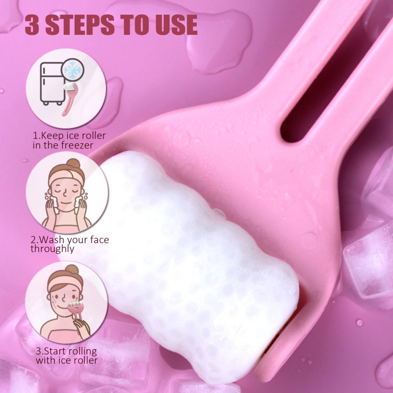 Ice Roller Factory - Pink Matte Handle Eye Face Roller