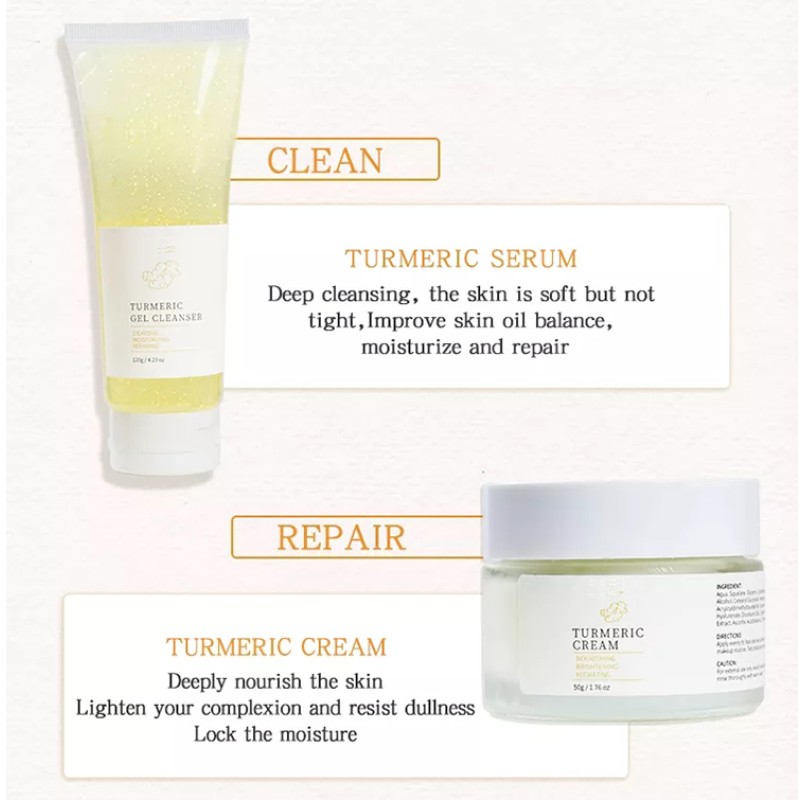 Turmeric Skincare Set Factory - Private Label Vitamin C Dark Spot Care