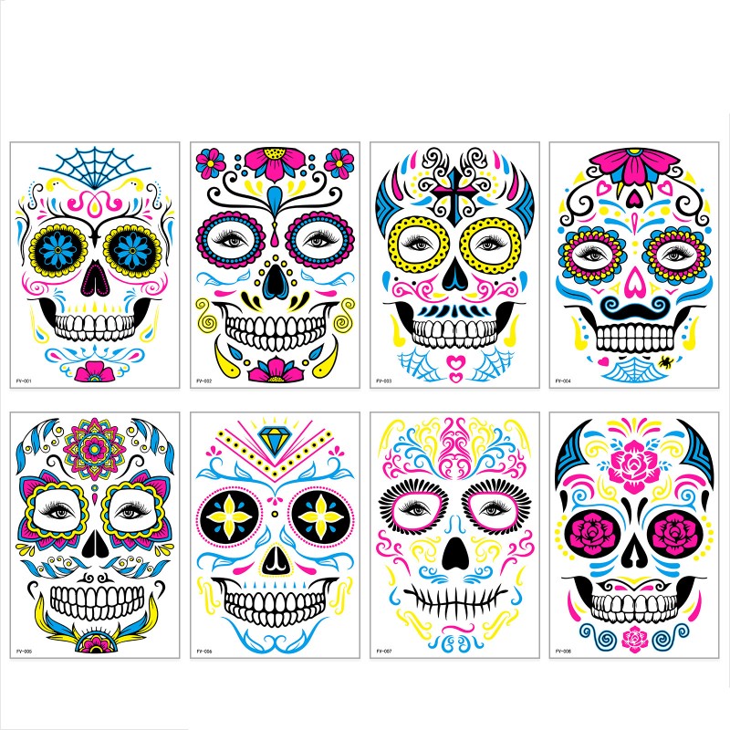 UV Tattoo Supplier - Hot Selling Festival Glow in Dark Neon Temporary Face Tattoo