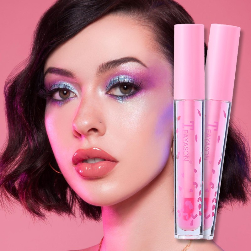 Lip Oil Supplier - TEAYASON Sakura Aloe Peach Color-changing Lip Oil Non-stick
