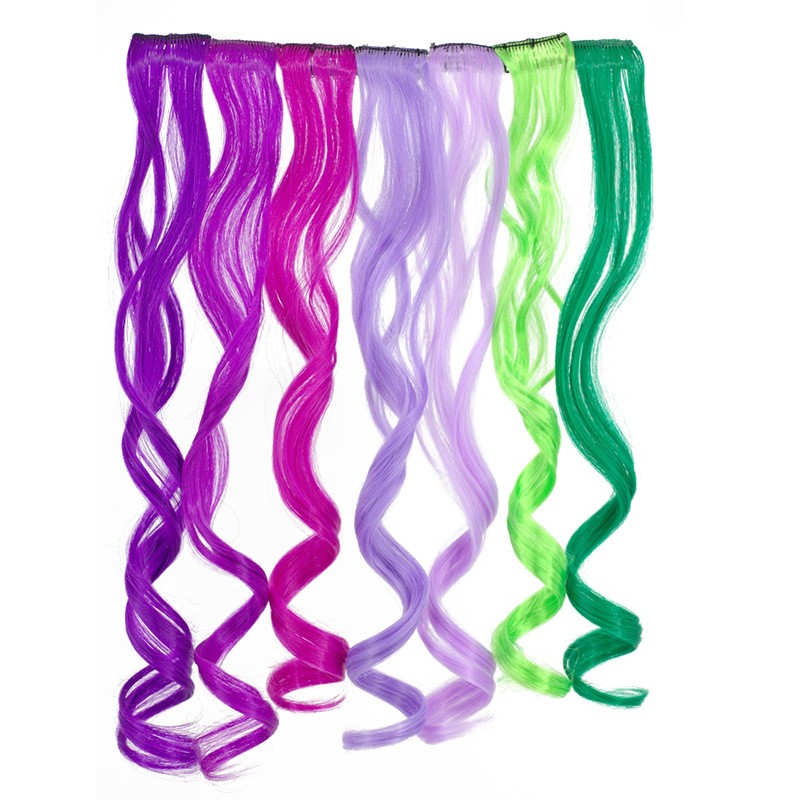 Hair Extension Manufacturer - Long Straight Rainbow Highlighted Clip-In Hair Extensions