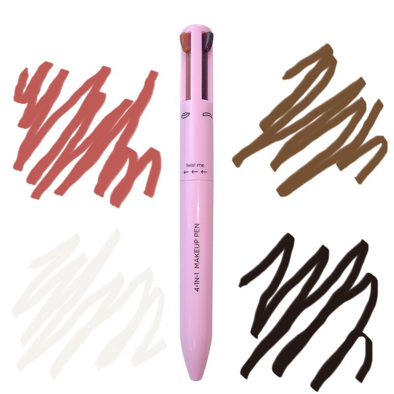 Makeup Pen Manufacturer - Best Sell 4 in 1 Eyeliner Lip Liner Highlighter Eyebrow