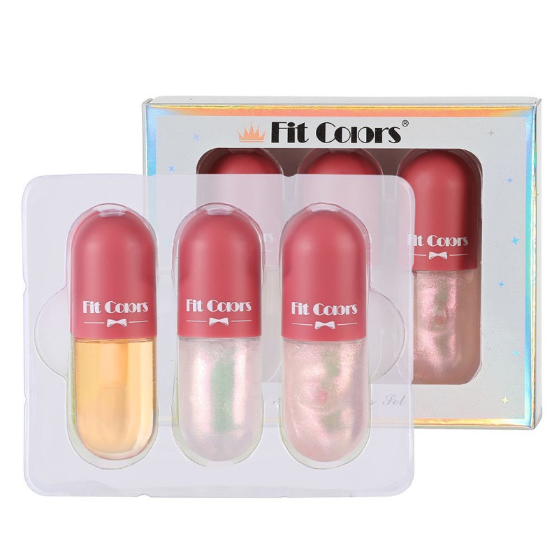 Lip Gloss Set Supplier - Fit Colors Mini Capsule Lip Gloss Set Moisturizing Glitter