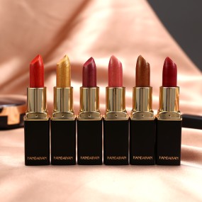 Lipstick Manufacturer - Ready to Ship 9 Colors Square Tube Gold Lipstick Pearl Metallic