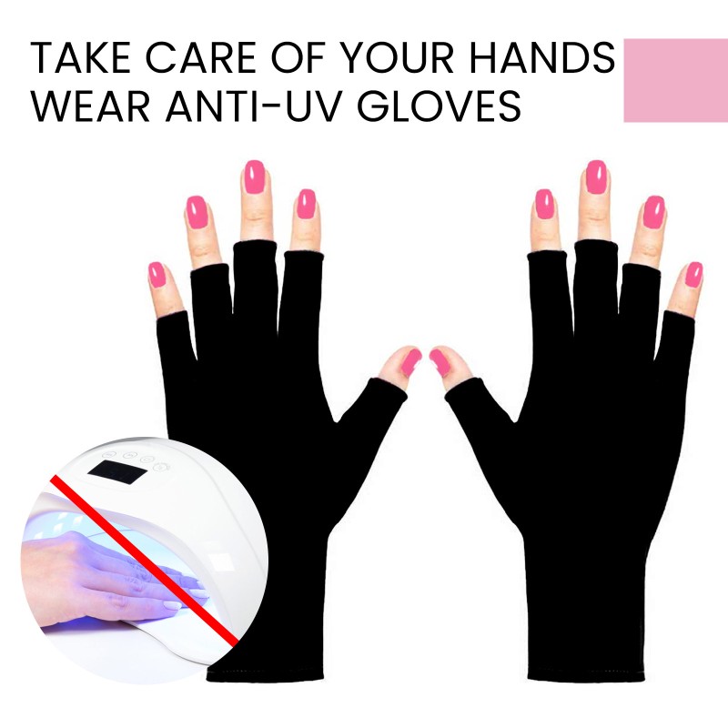 UV Gloves Supplier - Half Fingers Gloves for Manicure UV Protection LED Lamp Tool
