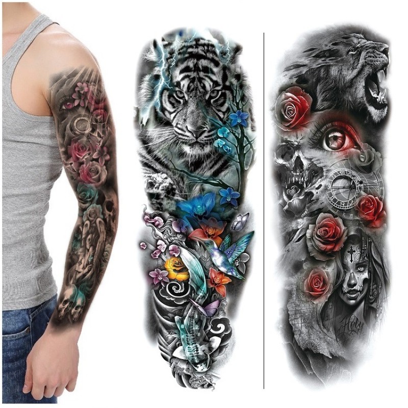 Arm Tattoo Factory - Men Large Arm Sleeve Black Sexy Waterproof Temporary Tattoo
