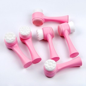 Facial Brush Manufacturer - 2021 Mini Silicone Vibration Face Cleanser Brush Double Head