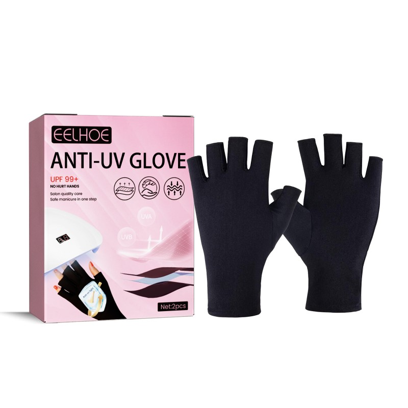 UV Gloves Supplier - Half Fingers Gloves for Manicure UV Protection LED Lamp Tool