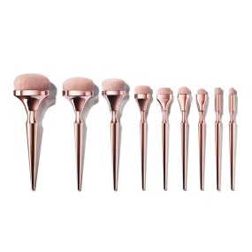 Makeup Brush Set Supplier - Beauty Luxury Bling Rose Gold Handle 9pcs Makeup Brush Set