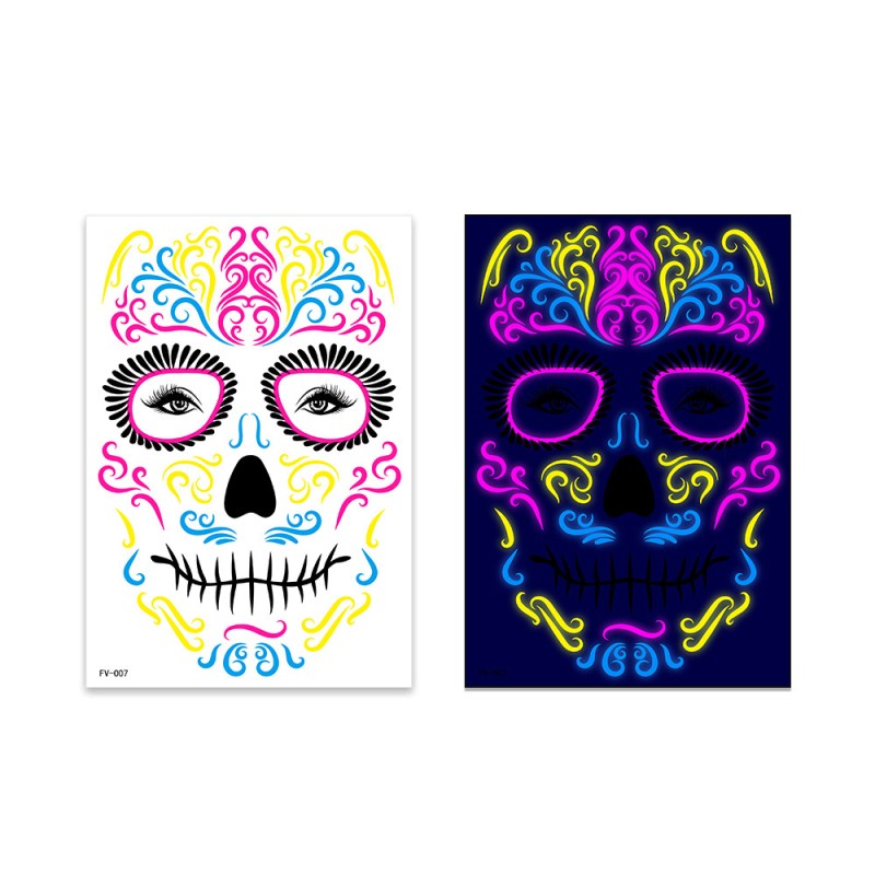 UV Tattoo Supplier - Hot Selling Festival Glow in Dark Neon Temporary Face Tattoo