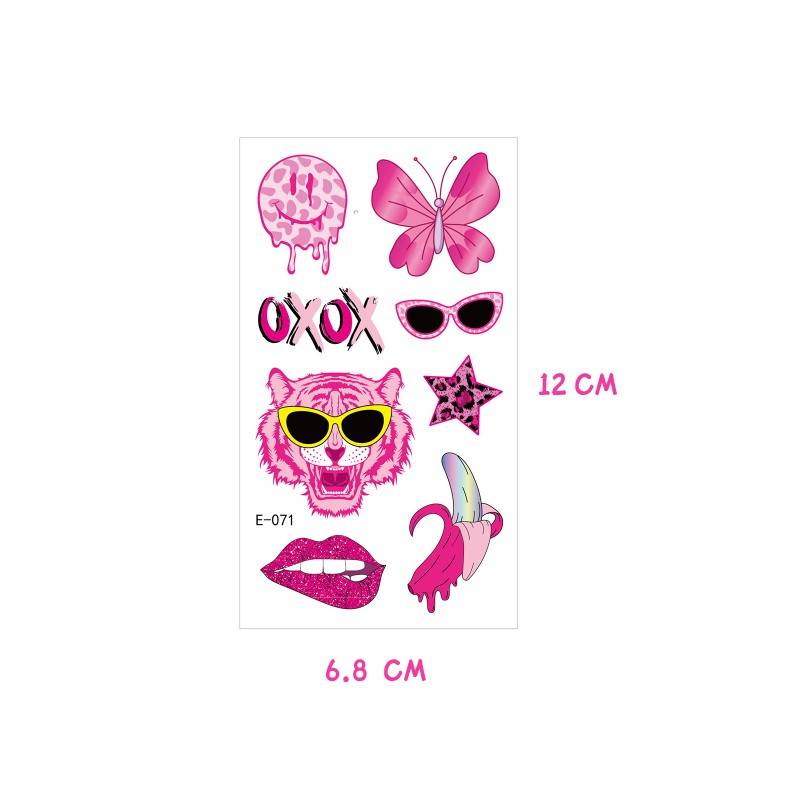 Pink Tattoo Supplier - New Pink Themed Preppy Temporary Tattoo Stickers Girls Party
