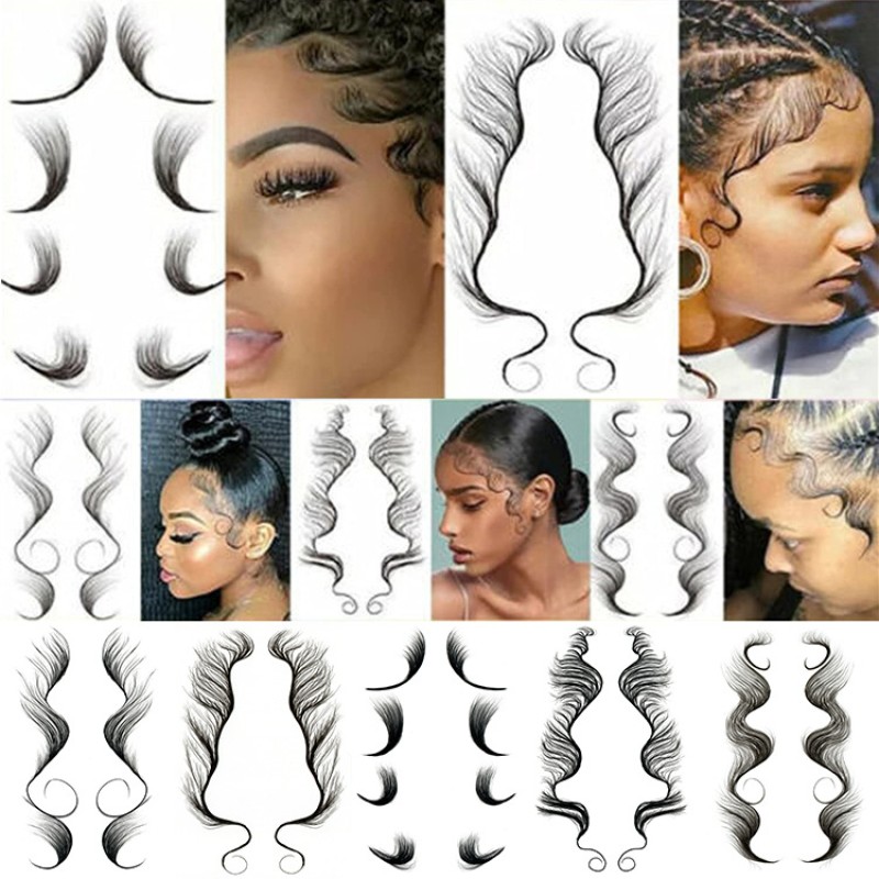 Hairline Tattoo Supplier - Beautiful Girl Hairline Temporary Tattoo Sticker 3D Sexy