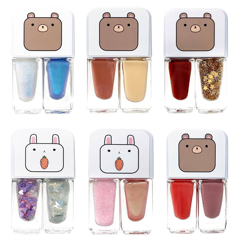 Nail Polish Factory - No-bake 2In1 Matte Glitter Sequins Transparent Nail Polish