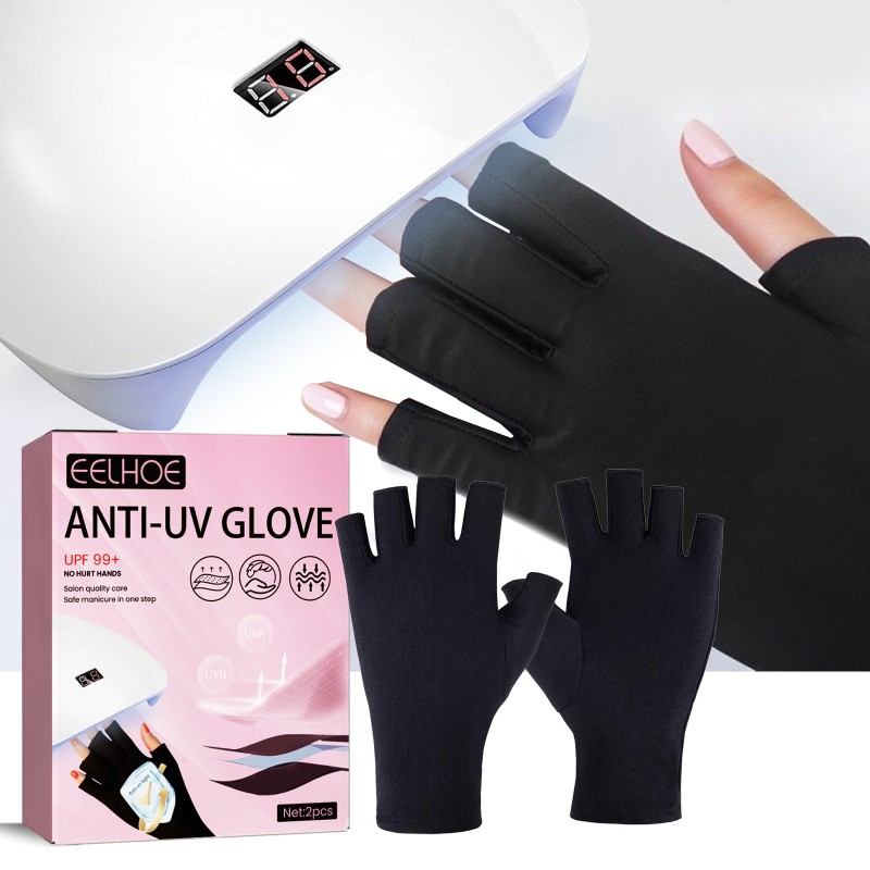 UV Gloves Supplier - Half Fingers Gloves for Manicure UV Protection LED Lamp Tool