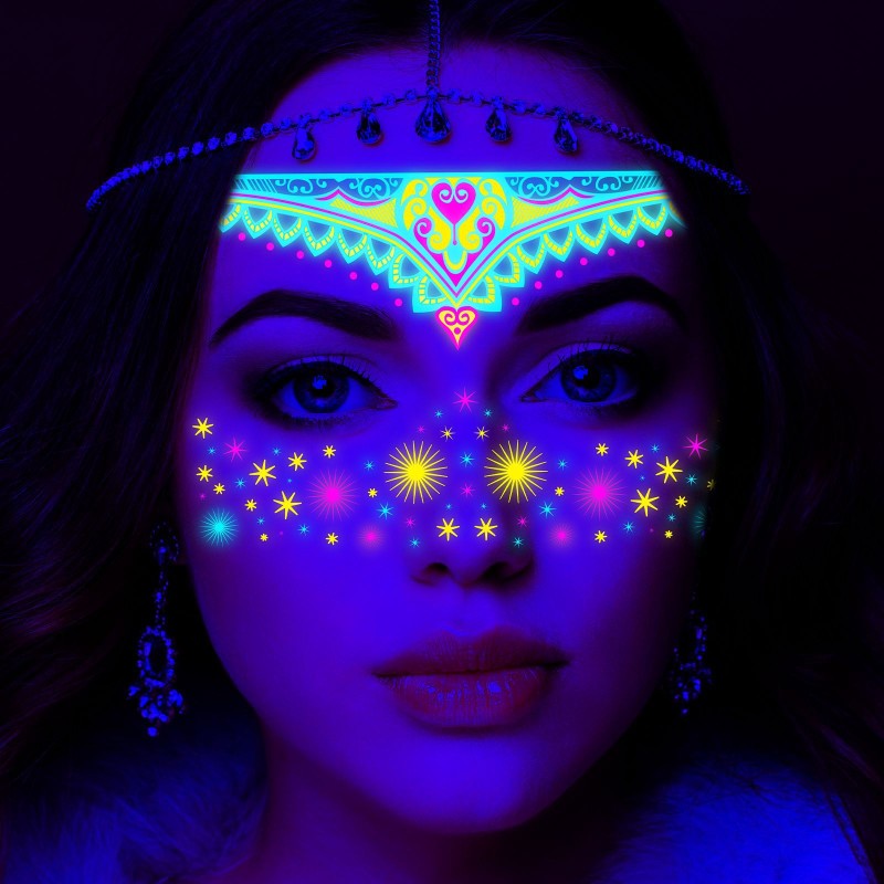 UV Tattoo Manufacturer - Custom Luminous Fluorescent UV Glow Dark Temporary Tattoo