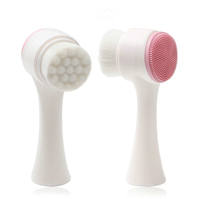 Facial Brush Manufacturer - 2021 Mini Silicone Vibration Face Cleanser Brush Double Head