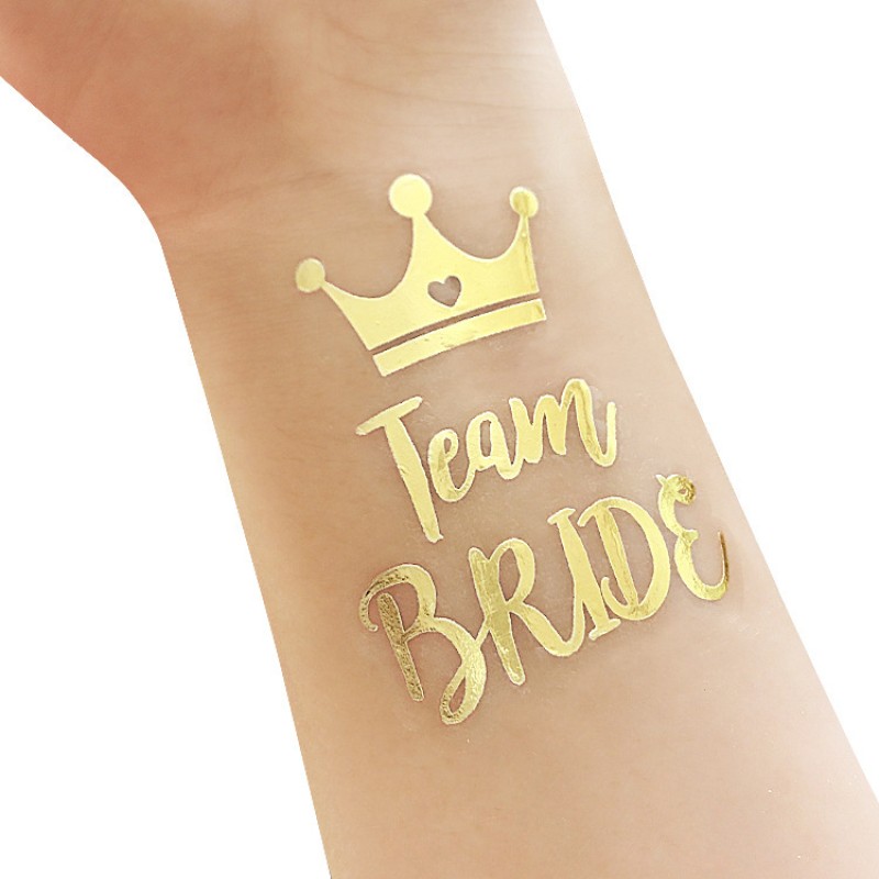 Bride Tattoo Manufacturer - Custom Hand Gold Bride Tattoo Gold Metallic Tribe Temporary