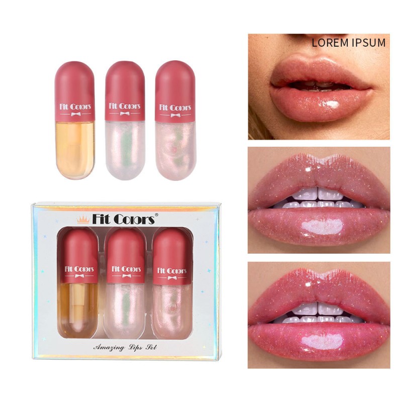 Lip Gloss Set Supplier - Fit Colors Mini Capsule Lip Gloss Set Moisturizing Glitter