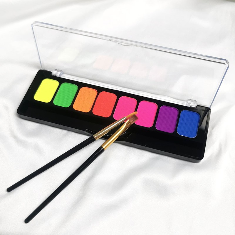 Face Painting Kit Supplier - Professional Fluorescent 8-Color Water Soluble Palette