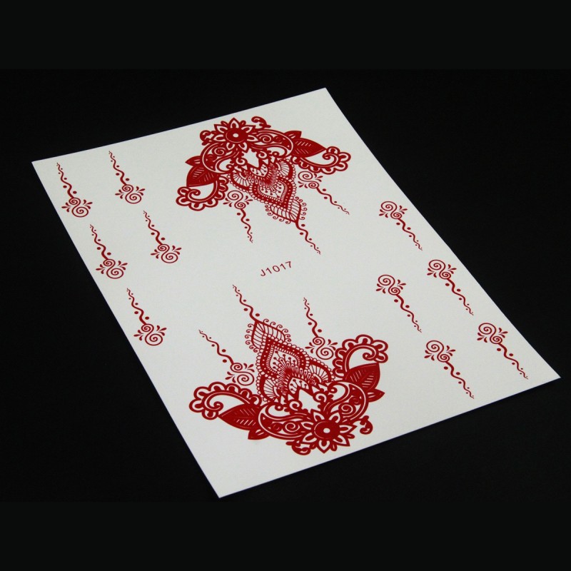 Henna Tattoo Supplier - Temporary Henna Tattoo Full Hand Mehndi Design Brown Red