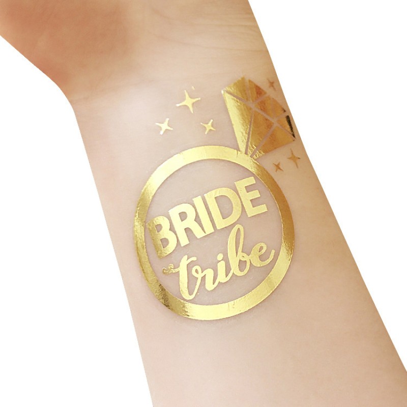 Bride Tattoo Manufacturer - Custom Hand Gold Bride Tattoo Gold Metallic Tribe Temporary