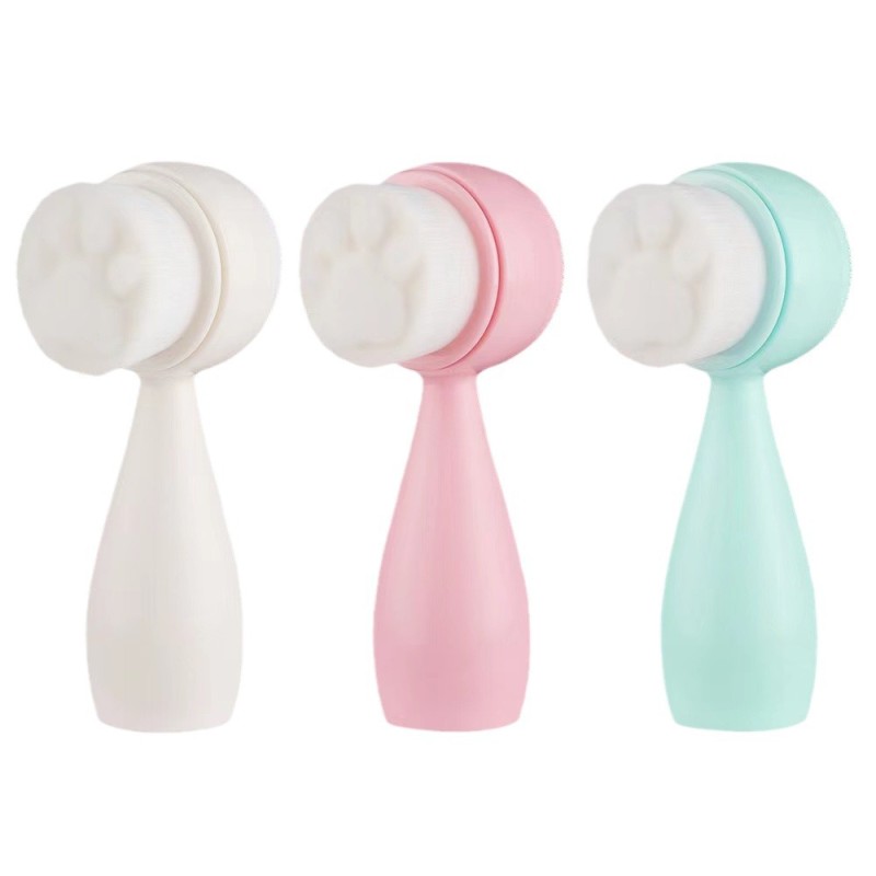 Facial Brush Factory - Cute 2 in 1 Plastic Facial Massage Brush Deep Pore Cleansing