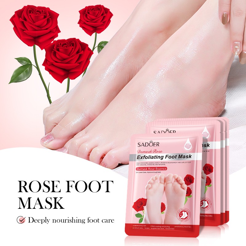 Foot Peel Mask Factory - Rose Exfoliating Heel Renewal