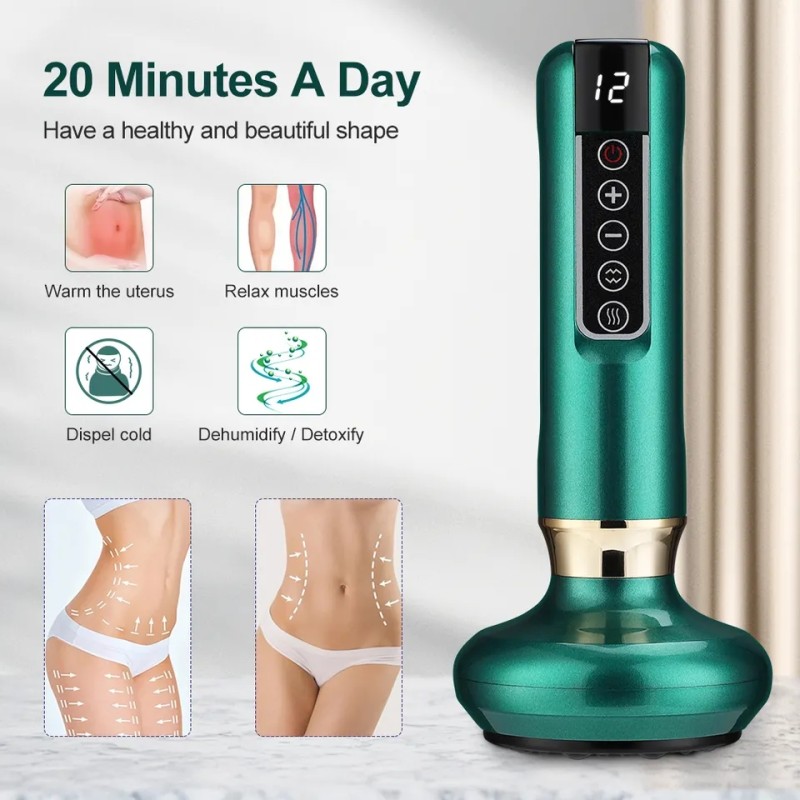 Electric Cupping Massager Supplier - Vacuum Suction GuaSha Anti Cellulite Scraping Infrared Heat